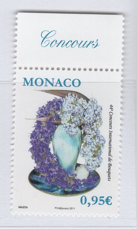 Francobollo Monaco Anno 2011 44esimo concorso internazionale di composizione floreale