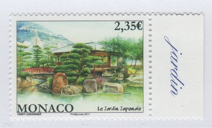 Francobollo Monaco Anno 2011 Giardino giapponese di Montecarlo