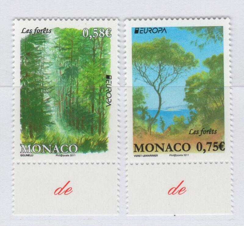 Francobolli Monaco Anno 2011 Europa Le foreste