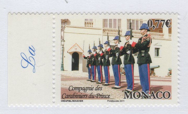 Francobollo Monaco Anno 2011 Compagnia dei Carabinieri del Principe