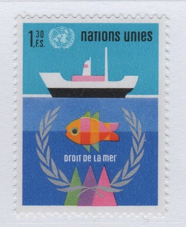 Francobollo Nazioni Unite - ONU Ufficio di Ginevra Anno 1974 Legislazione marittima