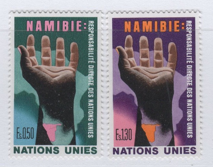 Francobolli Nazioni Unite - ONU Ufficio di Ginevra Anno 1975 Responsabilità diretta dell'ONU per la Namibia