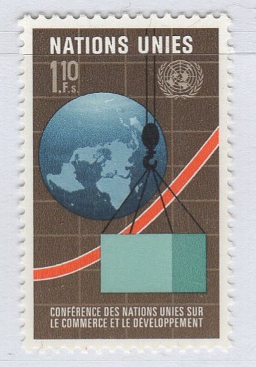 Francobollo Nazioni Unite - ONU Ufficio di Ginevra Anno 1976 Conferenza delle nazioni Unite sul commercio e lo sviluppo