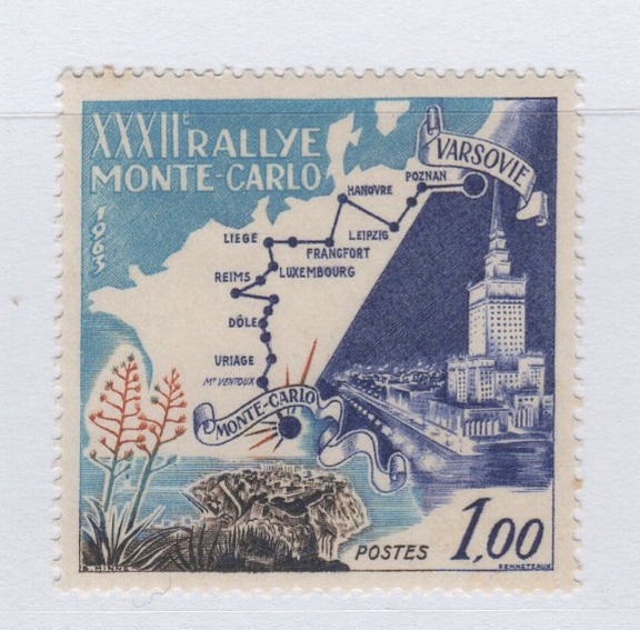 Francobollo Monaco Anno 1963 32esimo Rally automobilistico di Montecarlo