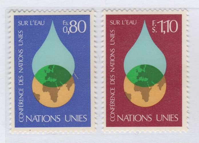 Francobolli Nazioni Unite - ONU Ufficio di Ginevra Anno 1977 Conferenza delle Nazioni Unite sull'acqua