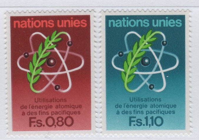 Francobolli Nazioni Unite - ONU Ufficio di Ginevra Anno 1977 Utilizzazione pacifica dell'energia atomica