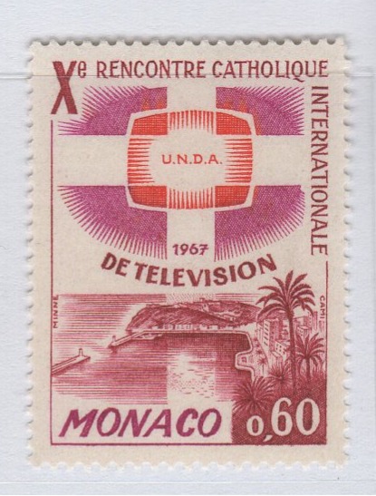 Francobollo Monaco Anno 1966 Decimo incontro cattolico internazionale sulla televisione