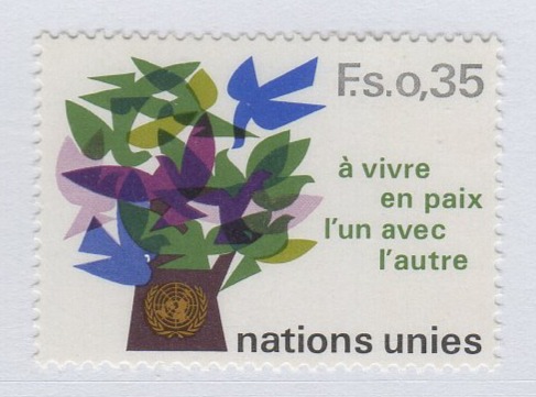 Francobollo Nazioni Unite - ONU Ufficio di Ginevra Anno 1978 Vivere in pace