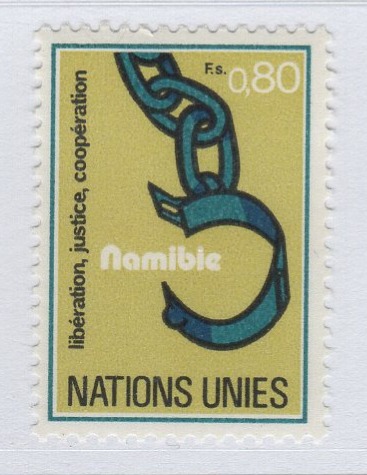 Francobollo Nazioni Unite - ONU Ufficio di Ginevra Anno 1978 NAMIBIA Liberazione Giustizia Cooperazione