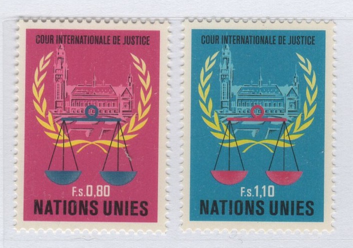 Francobolli Nazioni Unite - ONU Ufficio di Ginevra Anno 1979 Corte Internazionale di Giustizia dell'Aja