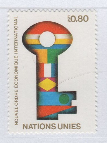 Francobollo Nazioni Unite - ONU Ufficio di Ginevra Anno 1980 Nuovo ordine economico internazionale