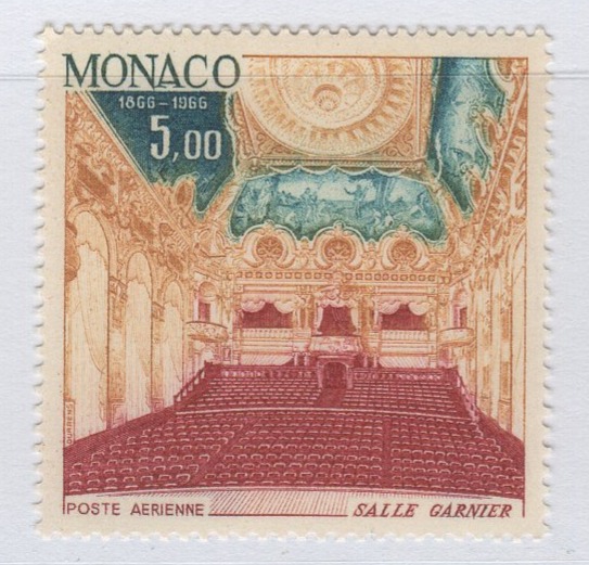 Francobollo Monaco Anno 1966 Posta Aerea Centenario di Montecarlo