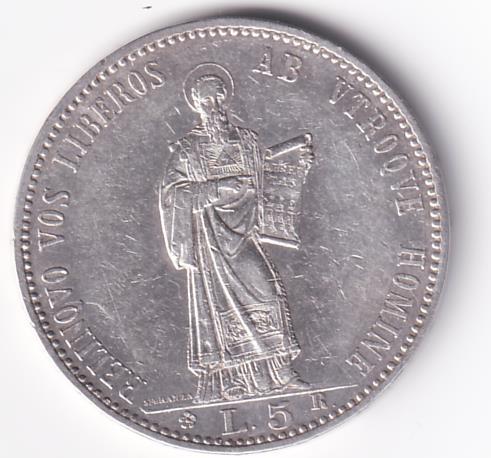 Moneta REPUBBLICA S. MARINO - 1898 RELINOVO VOS LIBEROS AB UTROQUE HOMINE  L. 5