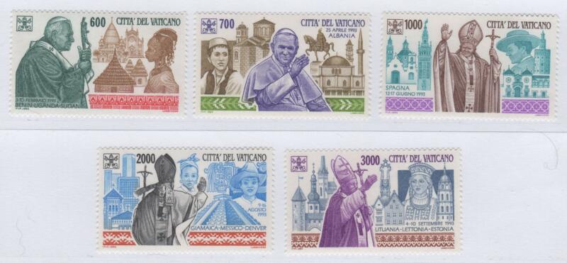 Francobolli Vaticano Anno 1994 I viaggi di Giovanni Paolo II nel 1993