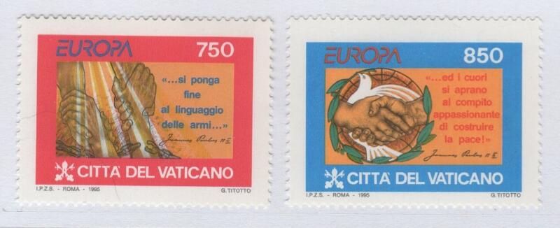 Francobolli Vaticano Anno 1995 Europa Pace e Libertà
