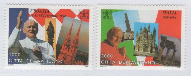 Francobolli Vaticano Anno 1995 I viaggi di Giovanni Paolo II nel 1994