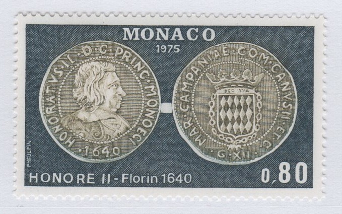 Francobollo Monaco Anno 1975 Numismatica monegasca