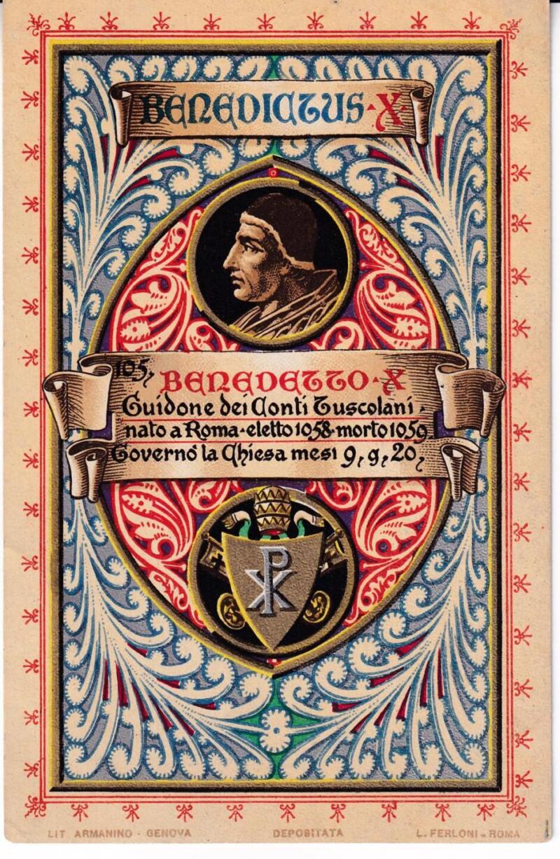 Cartolina d'epoca Serie dedicata a Sua Santità Papa Pio X e da Lui Benedetta Roma ottobre 1903 - 105 Benedetto X