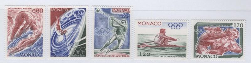 Francobolli Monaco Anno 1976 Giochi Olimpici di Montreal