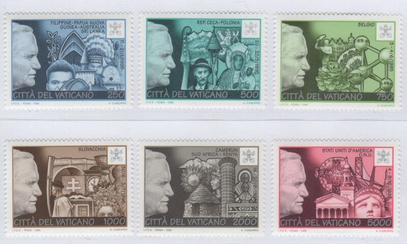 Francobolli Vaticano Anno 1996 I viaggi di Giovanni Paolo II nel 1995