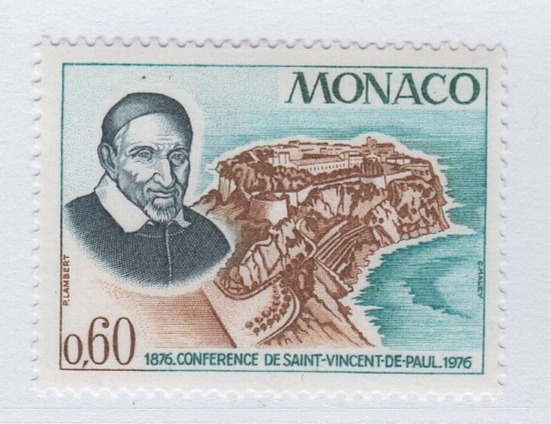 Francobollo Monaco Anno 1976 Centenario della conferenza di S. Vincenzo de' Paoli