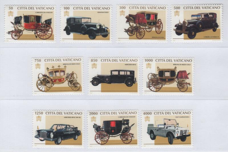 Francobolli Vaticano Anno 1997 Carrozze e auto pontificie