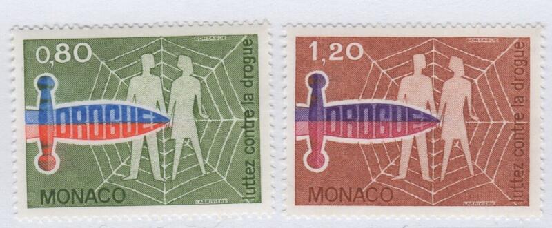 Francobolli Monaco Anno 1976 Lotta contro la droga