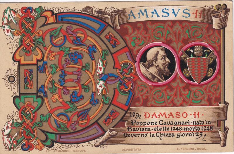 Cartolina d'epoca Serie dedicata a Sua Santità Papa Pio X e da Lui Benedetta Roma ottobre 1903 - 109 Damaso II