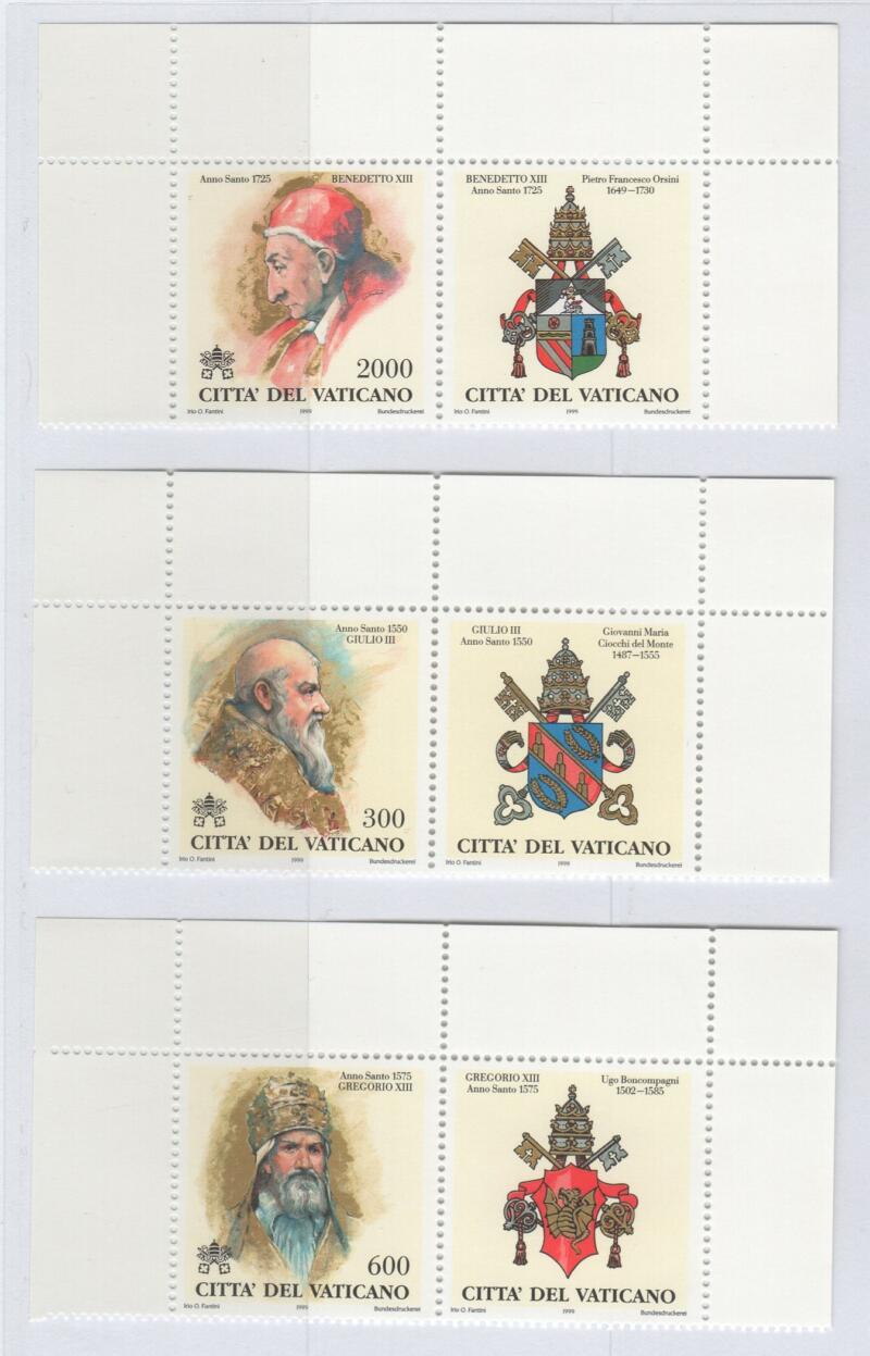 Francobolli Vaticano Anno 1999 I Papi e gli Anni Santi Seconda serie