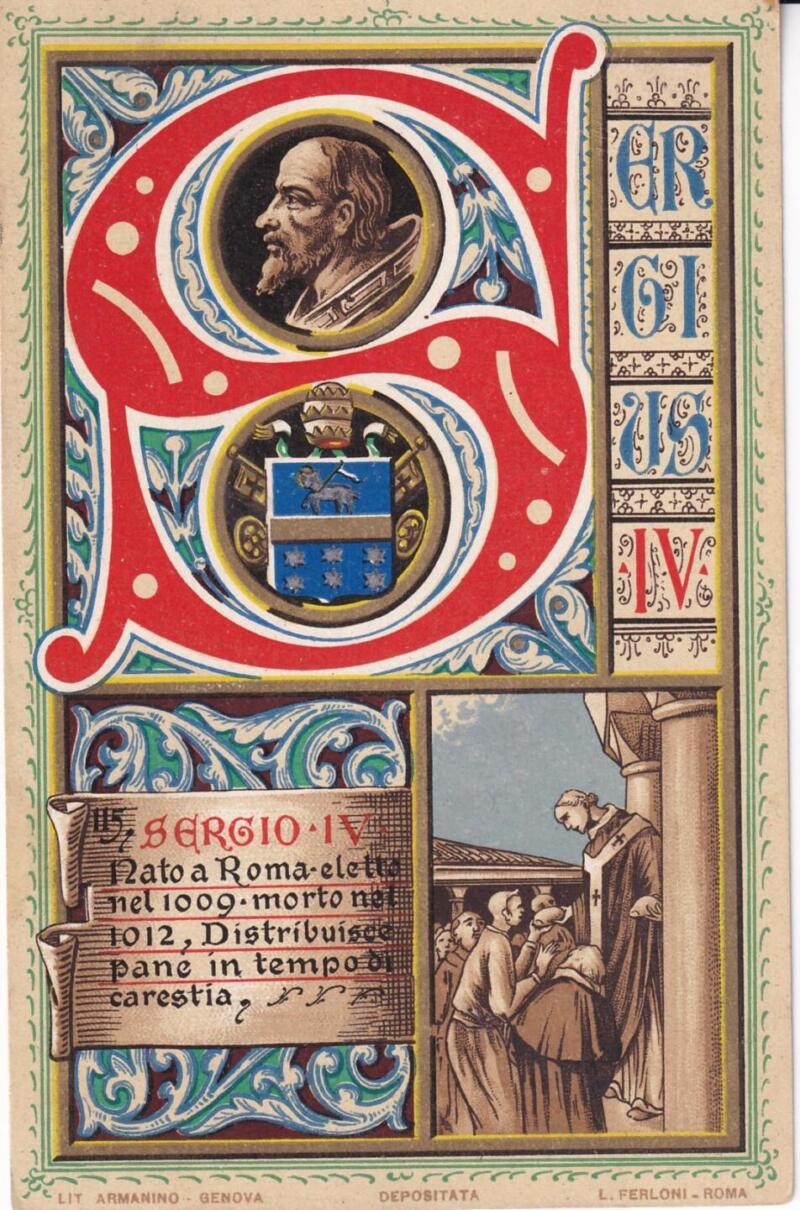 Cartolina d'epoca Serie dedicata a Sua Santità Papa Pio X e da Lui Benedetta Roma ottobre 1903 - 115 Sergio IV