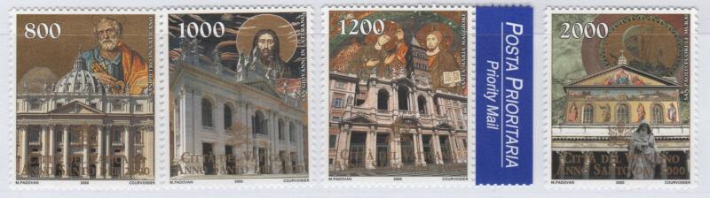 Francobolli Vaticano Anno 2000 Anno Santo del 2000 Facciate delle quattro grandi Basiliche Romane