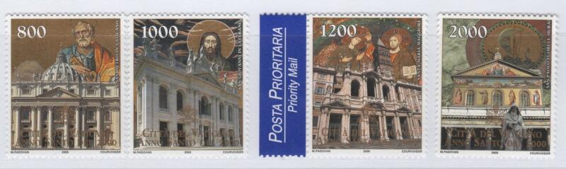 Francobolli Vaticano Anno 2000 Anno Santo del 2000 Facciate delle quattro grandi Basiliche Romane