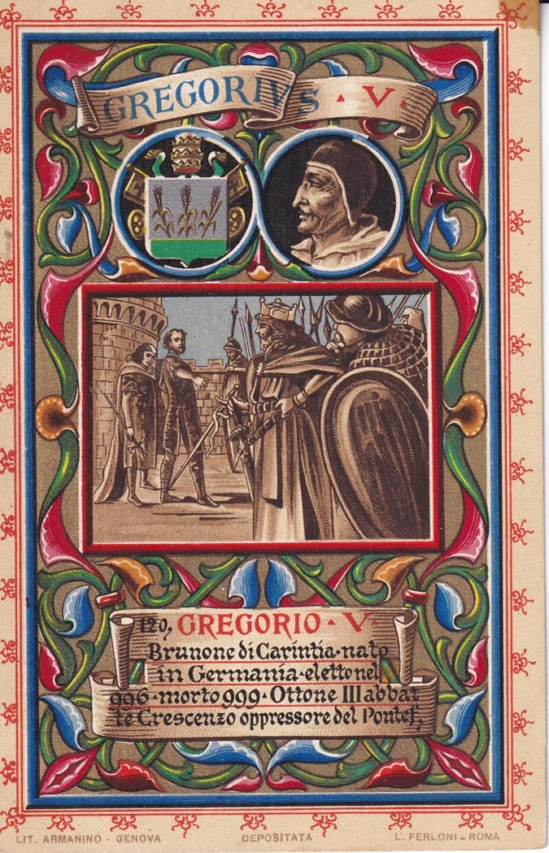 Cartolina d'epoca Serie dedicata a Sua Santità Papa Pio X e da Lui Benedetta Roma ottobre 1903 - 120 Gregorio V