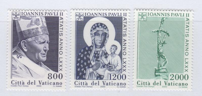 Francobolli Vaticano Anno 2000 80esimo compleanno di Sua Santità Giovanni Paolo II