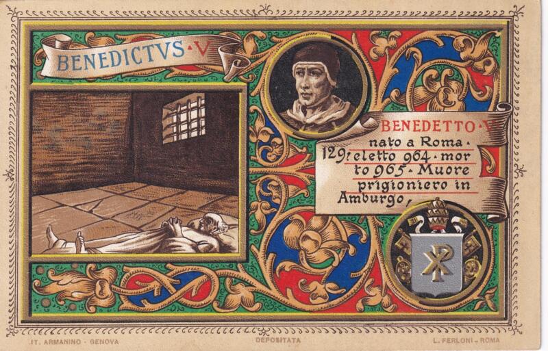 Cartolina d'epoca Serie dedicata a Sua Santità Papa Pio X e da Lui Benedetta Roma ottobre 1903 - 129 Benedetto V