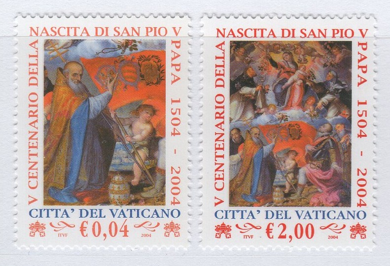 Francobolli Vaticano Anno 2004 Quinto centenario della nascita di S. Pio V Papa