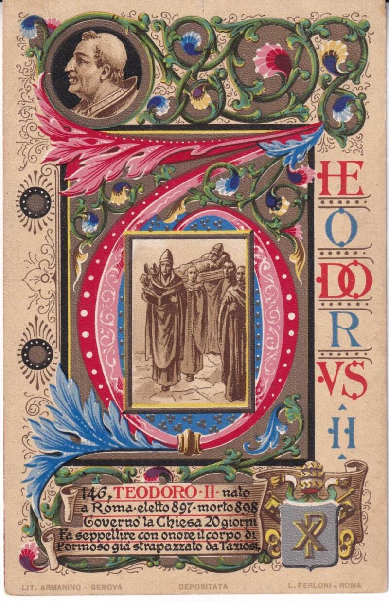 Cartolina d'epoca Serie dedicata a Sua Santità Papa Pio X e da Lui Benedetta Roma ottobre 1903 - 146 Teodoro II