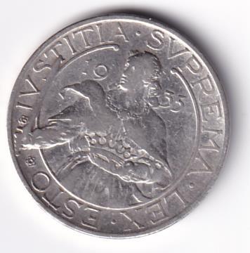 Moneta IUSTITIA. SUPREMA. LEX. ESTO 1935 - REPUBBLICA. DI. S. MARINO LIRE 10 R.