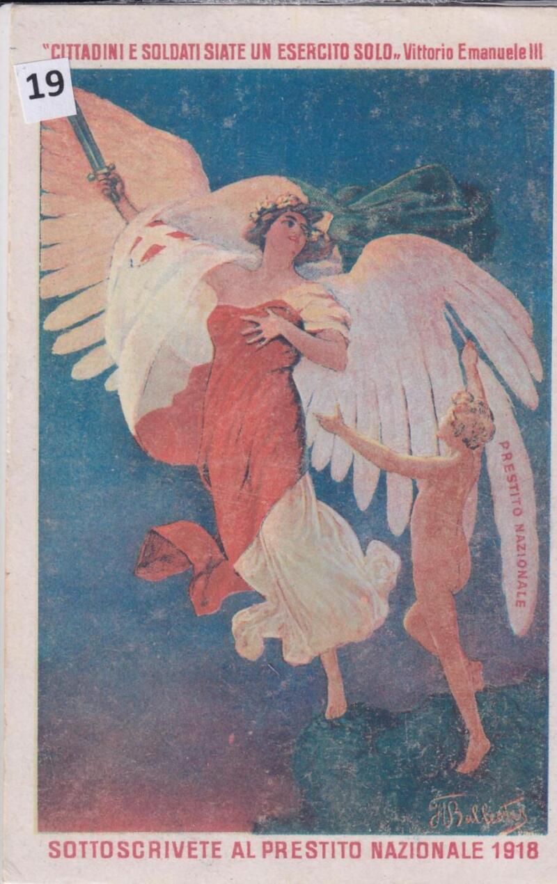 Cartolina d'epoca a soggetto militare 'Cittadini e soldati siate un esercito solo' Vittorio Emanuele III