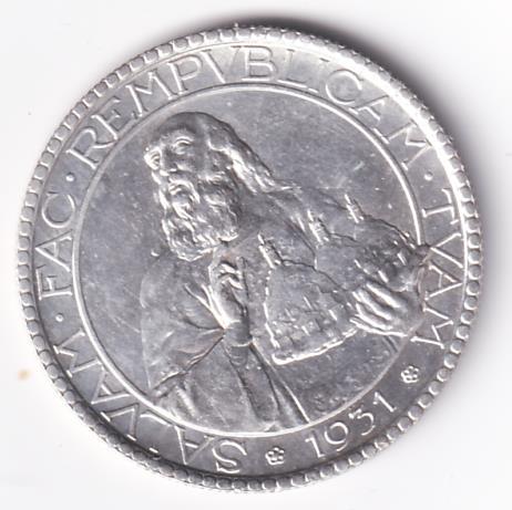 Moneta REPUBBLICA DI S. MARINO L. 20 - SALVAM. FAC. REMPUBLICAM. TUAM.  1931