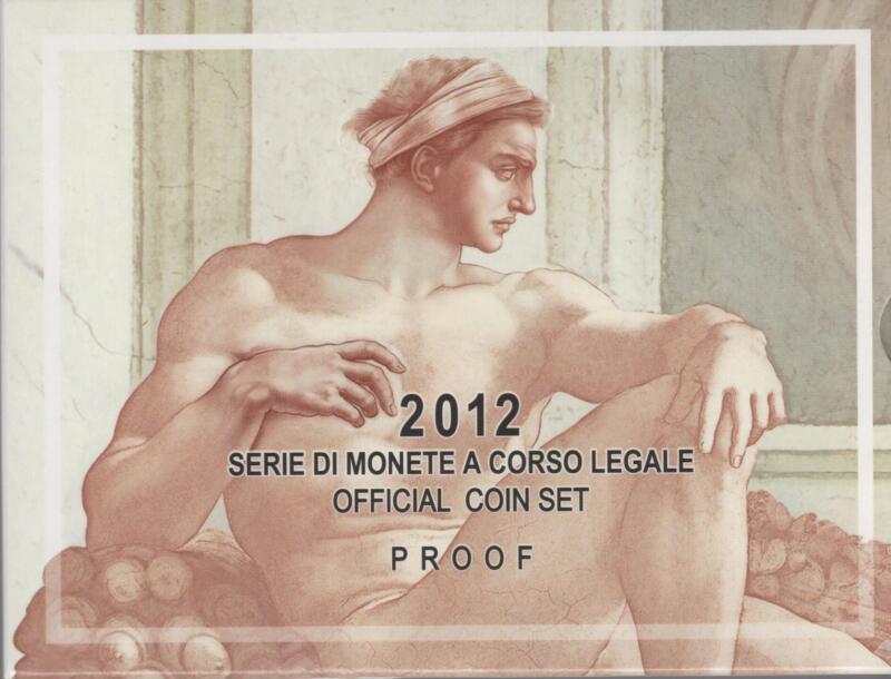 Monete Italia Anno 2012 Serie divisionale Proof con 5 Euro in argento celebrativa del 500esimo anniversario della presentazione degli Affreschi della Cappella Sistina