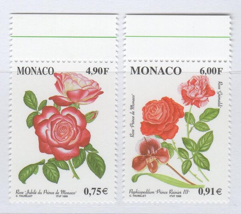 Francobolli Monaco Anno 1999 Floricoltura Rose