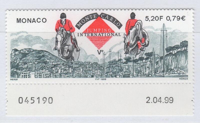 Francobollo Monaco Anno 1999 Quinto concorso ippico internazionale di Montecarlo