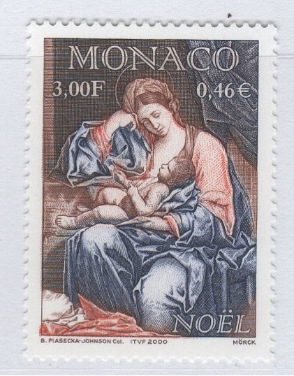 Francobollo Monaco Anno 1999 Natale
