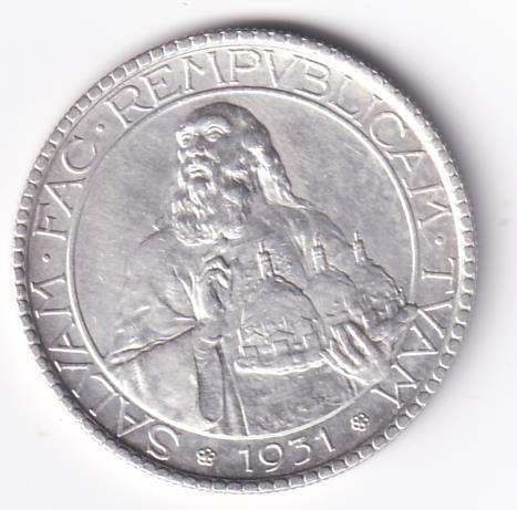 Moneta REPUBBLICA DI S. MARINO L. 20 - SALVAM. FAC. REMPUBLICAM. TUAM.  1931