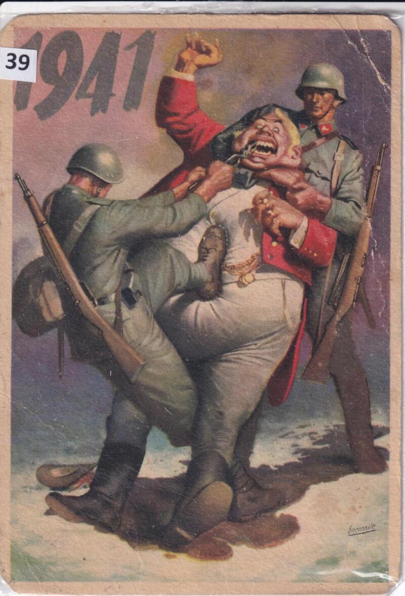 Cartolina d'epoca a soggetto militare 1941 Boccasile