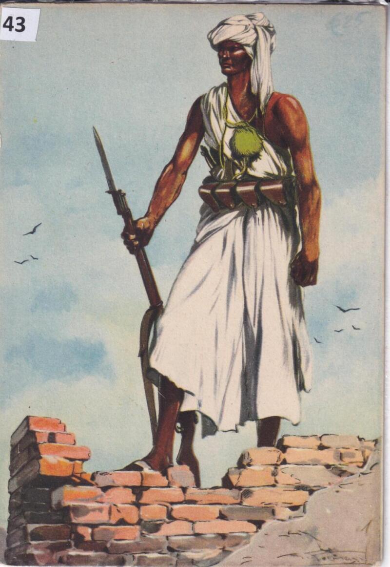 Cartolina d'epoca a soggetto militare Dubat