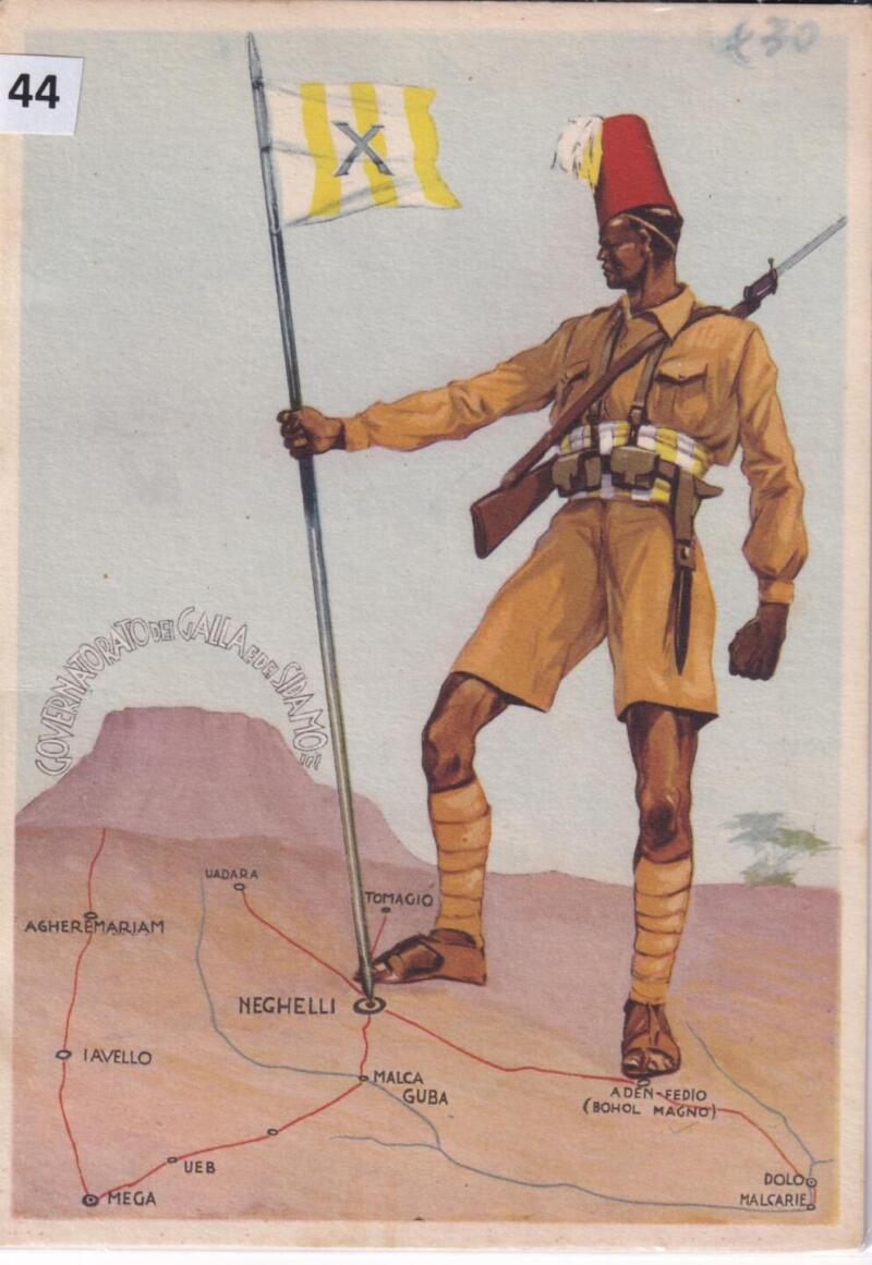 Cartolina d'epoca a soggetto militare X Battaglione