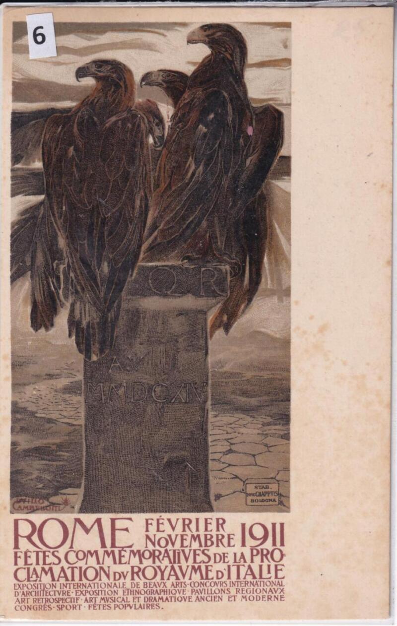 Cartolina d'epoca a soggetto militare Rome fevrier novembre 1911 Fetes commemoratives de la proclamation du Royaume d'Italie