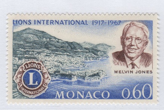Francobollo Monaco Anno 1967 Cinquantenario Lions Club internazional
